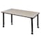 Regency Rectangular Mobile Tables, 48 W, 24 L, 23-34 H, Wood, Metal, Maple MT4824PLAPCBK - alternate 2